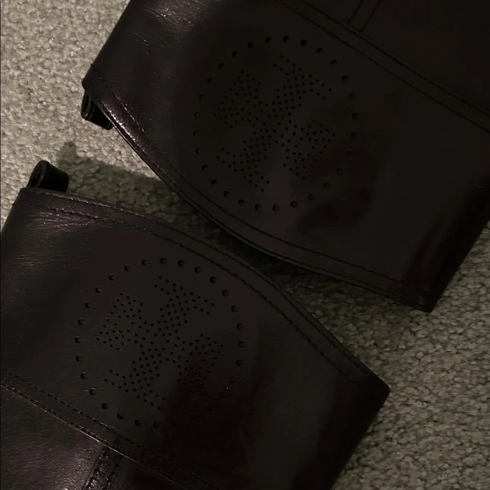 Tory Burch Daniella Leather High Black Riding Boots. 3.75” Heel. Size 10.5